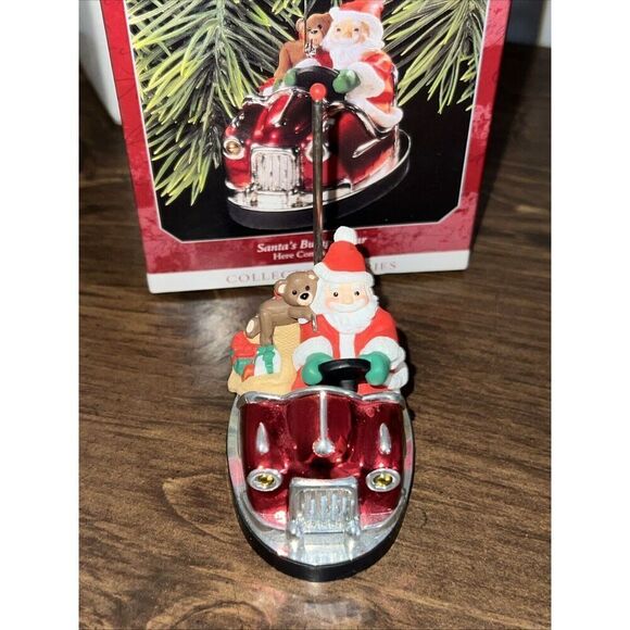 1998 Hallmark Keepsake Ornament Santa's Bumper Car Here Comes Santa 20th/Series - Picture 6 of 7